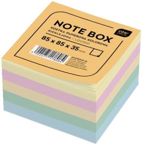 INTERDRUK Kostka papierowa kolorowa 85x85x35 mm nieklejona