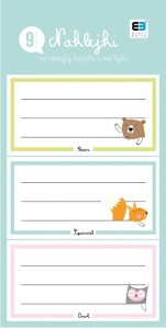 INTERDRUK Naklejki na zeszyty pastelowe zwierzątka Bebe