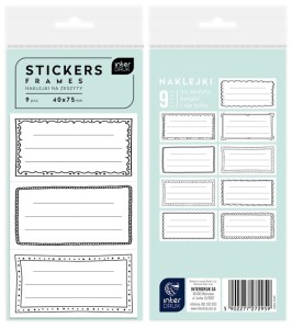 INTERDRUK Naklejki na zeszyty ramki 9 sztuk Frames