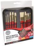 DALER-ROWNEY Pędzle naturalne do f. olejnych, akryli White Bristle 10 sztuk
