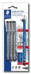 STAEDTLER Cienkopisy kreślarskie Pigment 3 szt + akcesoria