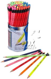 LYRA Ołówek z gumką fluorescencyjny NEON HB