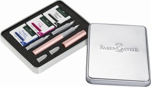 FABER-CASTELL Zestaw do kaligrafii Grip pióro stalówki naboje Pearl Rose