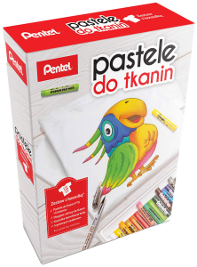 PENTEL Pastele do tkanin kredki ZESTAW z koszulką