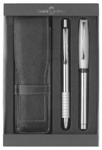 FABER-CASTELL Zestaw prezentowy pióro + długopis + etui skórzane