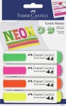 FABER-CASTELL Markery do tkanin 4 kolory NEON