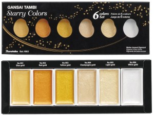 KURETAKE Farby w kostkach Gansai Tambi 6 kol Starry Colors