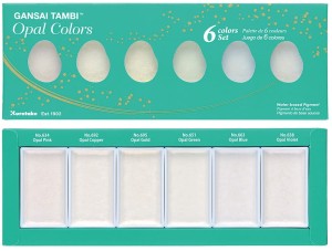 KURETAKE Farby w kostkach Gansai Tambi 6 kol Opal Colors