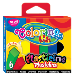 COLORINO Plastelina kwadratowa szkolna 6 kolorów