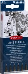 DERWENT Cienkopisy pisaki Line Maker 6 sztuk