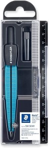 STAEDTLER Cyrkiel szkolny w etui z rysikami i linijką KOLORY