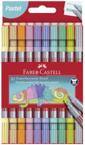 FABER-CASTELL Flamastry dwustronne 10 kolorów Pastel
