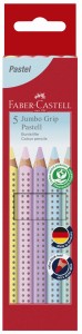 FABER-CASTELL Kredki grube Grip Jumbo 5 kolorów PASTEL