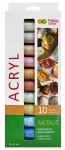 HAPPY COLOR Farby akrylowe 10 kolorów 12 ml METALICZNE