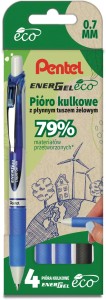 PENTEL Pióro kulkowe długopis Energel 0,7 mm BL77 4 sztuki