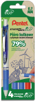 PENTEL Pióro kulkowe długopis Energel 0,7 mm BL77 4 sztuki