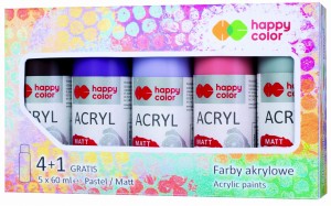 HAPPY COLOR Farby akrylowe Matt 6 kolorów MIX C