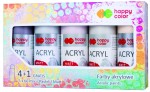 HAPPY COLOR Farby akrylowe Matt 6 kolorów MIX D