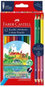FABER-CASTELL Kredki ołówkowe Eco 18 kolorów Wawel