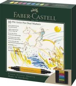 FABER-CASTELL Pisaki dwustronne Pitt 10 kolorów