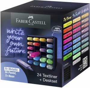 FABER-CASTELL Zakreślacz DUŻY ZESTAW 24 kolory w etui
