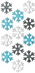 DPCRAFT Naklejki brokatowe 3D Śnieżynki 12 szt