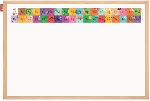 MemoBe Tablica suchościeralna magnetyczna 90x60 Alphabet adventure!