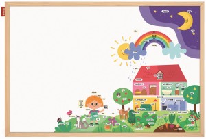 MemoBe Tablica suchościeralna magnetyczna 60x40 English adventure!