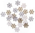DREWNIANE BROKATOWE ŚNIEŻYNKI - DWUSTRONNE 1,6 CM, 24 SZT. ZŁOTY, SREBRNY, BIAŁY.jpg