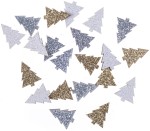 DPCRAFT Drewniane choinki brokatowe 1,5 x 2 cm / 21 sztuk