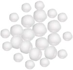 DPCRAFT Pompony akrylowe białe 24 sztuki