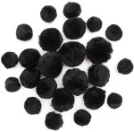 DPCRAFT Pompony akrylowe czarne 24 sztuki
