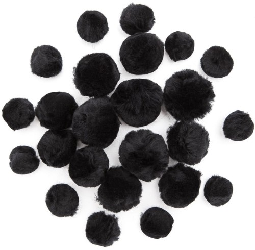 POMPONY AKRYLOWE MIX CZARNE, 24 SZT..jpg