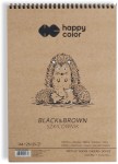 HAPPY COLOR Blok szkicowy na spirali A4 szkicownik CZARNY/BRĄZ