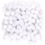 DPCRAFT Pompony poliestrowe białe 1 cm 120 sztuk