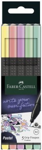 FABER-CASTELL Cienkopisy pisaki Grip 5 kolorów PASTEL