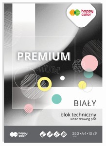 HAPPY COLOR Blok techniczny biały A4 Premium 250g 10 kartek
