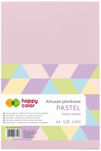 HAPPY COLOR Folia piankowa blok A4 5 kolorów PASTEL