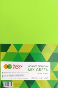 HAPPY COLOR Folia piankowa blok A4 5 kolorów GREEN