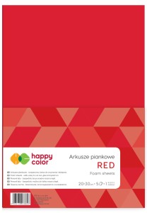 HAPPY COLOR Folia piankowa blok A4 5 kolorów CZERWONA