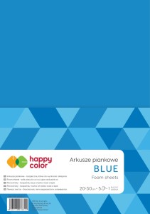 HAPPY COLOR Folia piankowa blok A4 5 kolorów NIEBIESKA