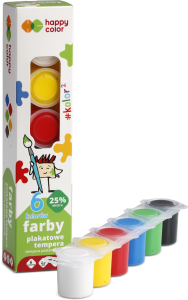 HAPPY COLOR Farby plakatowe tempera 6 kolorów x 25 ml
