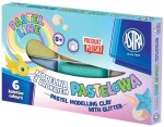 ASTRA Modelina pastelowa z brokatem 6 kolorów