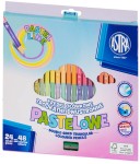 ASTRA Kredki ołówkowe dwustronne trójkątne 24/48 PASTEL