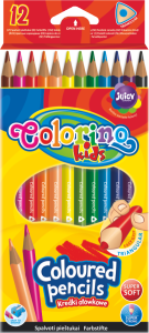 COLORINO Kredki ołówkowe trójkątne 12 kolorów