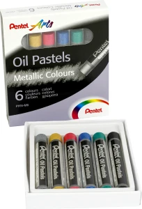 PENTEL Pastele olejne kredki pastelowe METALICZNE 6 kolorów