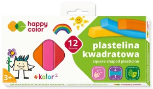 HAPPY COLOR Plastelina kwadratowa szkolna 12 kolorów