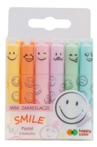 HAPPY COLOR Zakreślacz Mini Pastel Smile 6 sztuk