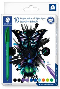 STAEDTLER Długopisy kolorowe trójkątne zestaw 10 kolorów Trend Line