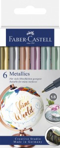 FABER-CASTELL Markery metaliczne kreatywne do wszystkich powierzchni 6 kol